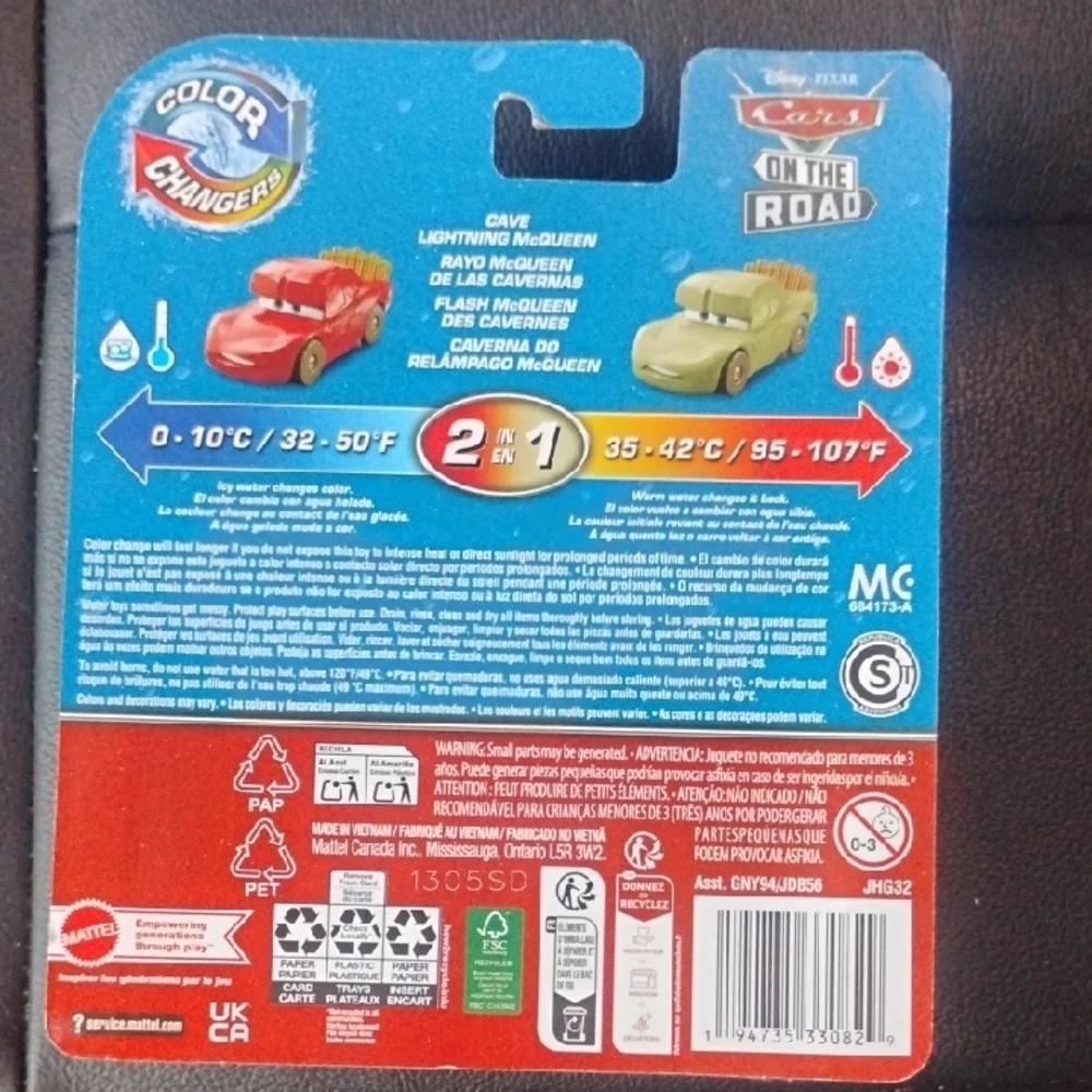 Mattel Pixar Cars On The Road Color Changers Cave Lightning McQueen